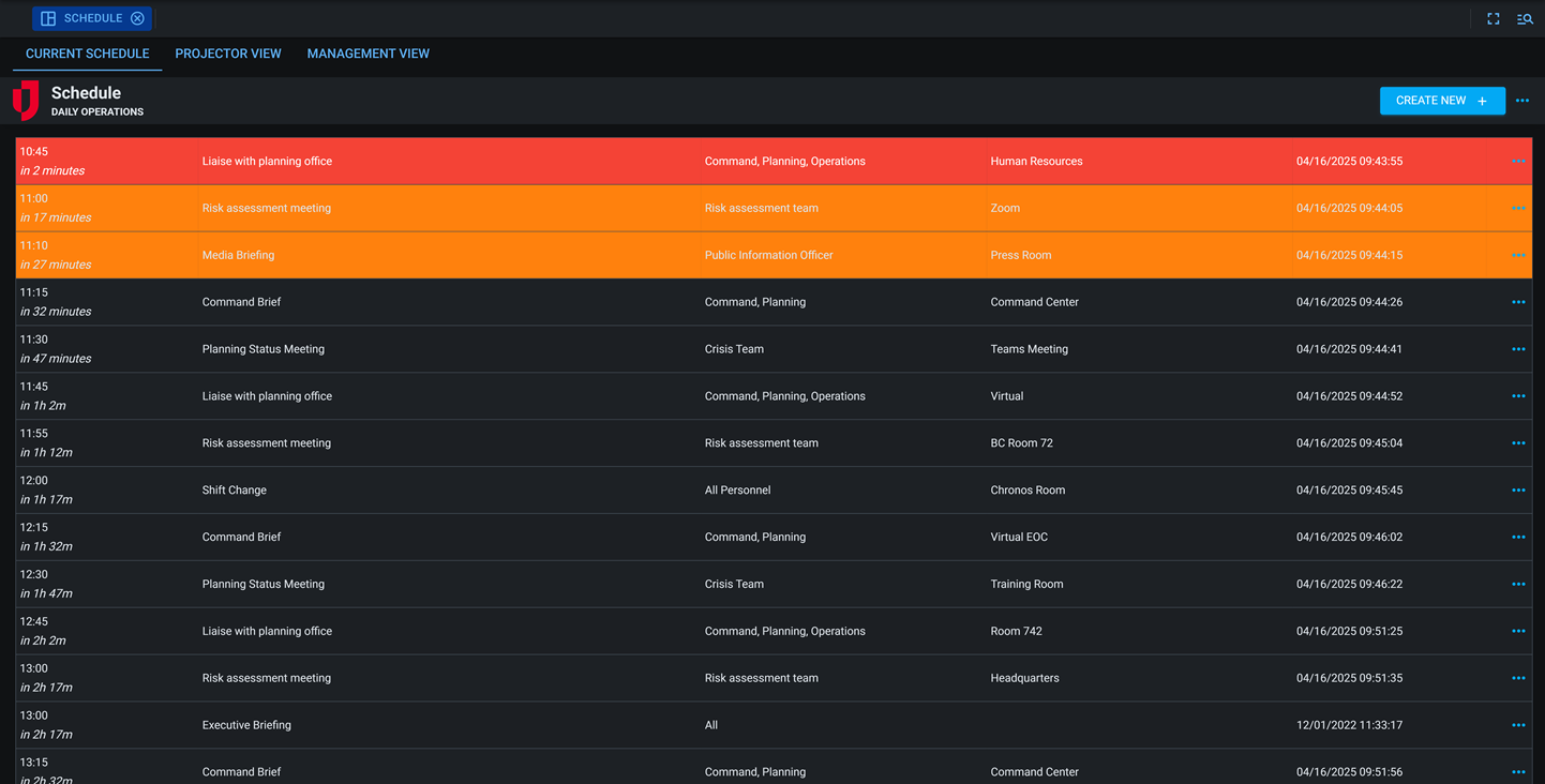 Schedule dark mode